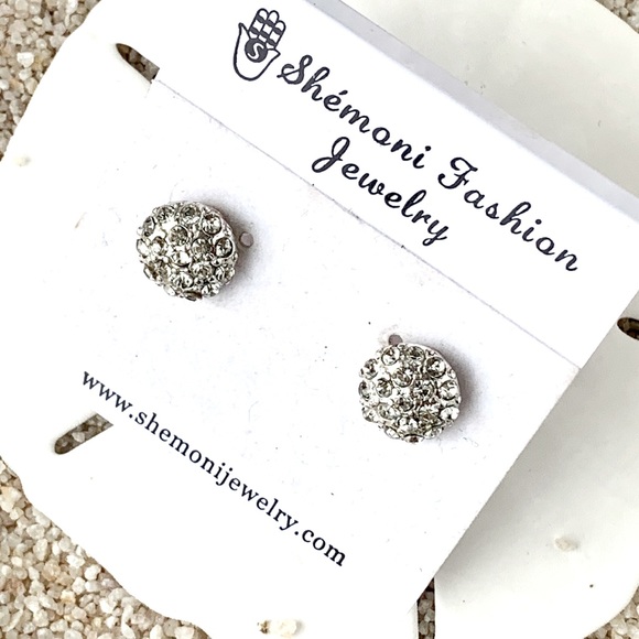 Rhinestone Stud Earrings - Picture 1 of 2